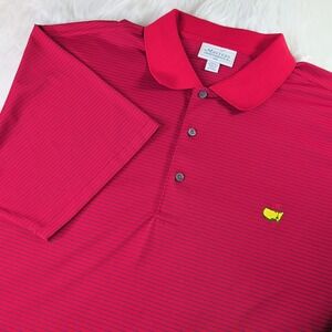 Masters Performance Polo Shirt Mens XXL Red Golf Stretch Short Sleeve Striped